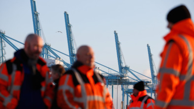 Havenwerkers Rotterdam staken door