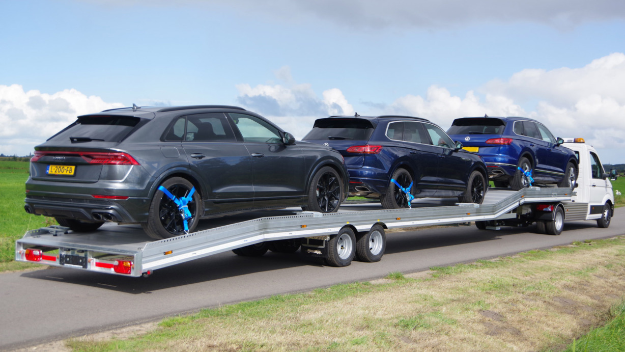 MAN 5.160 met 13,82m Auto oplegger 3 terreinwagen ra 3