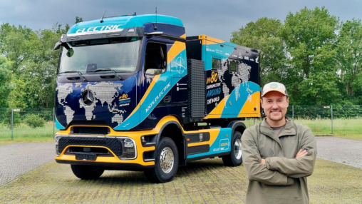 Von Hannover um die Welt: Elektrotrucker Tobias Wagner startet globale eActros-600-ExpeditionFrom Hanover around the world: Elektrotrucker Tobias Wagner starts global eActros 600 expedition