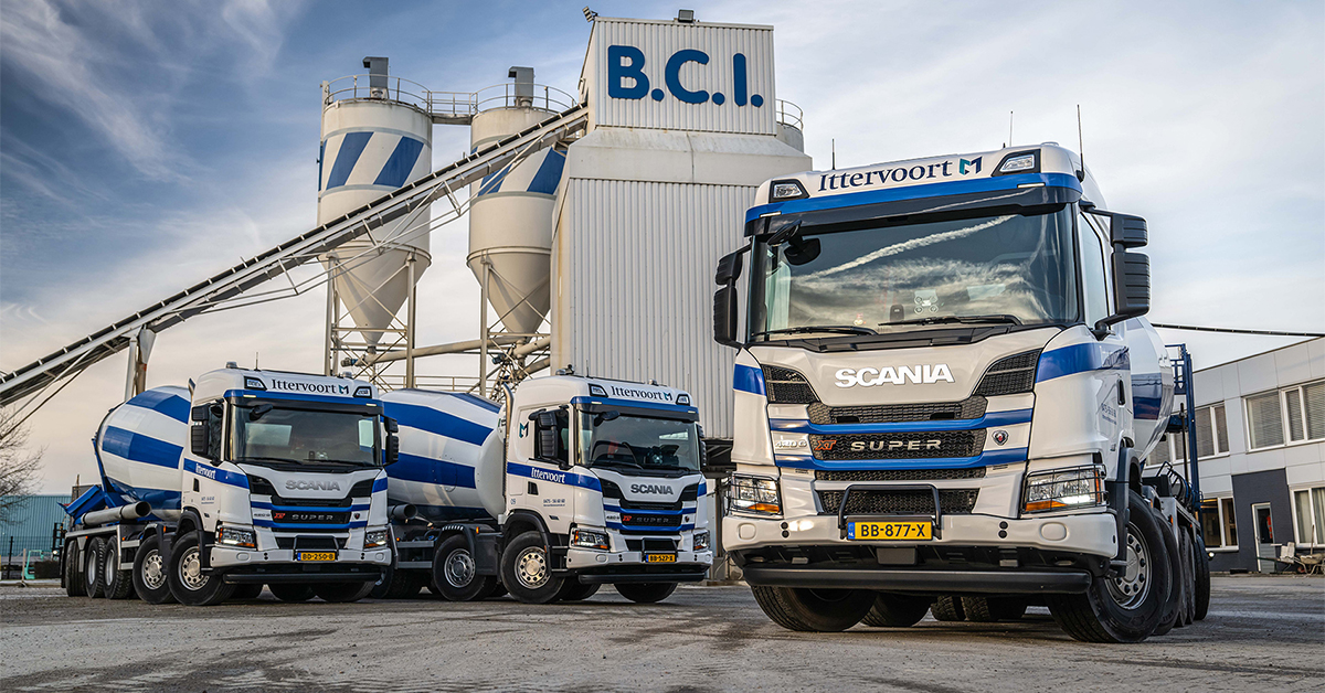 Ittervoort Betoncentrale kiest voor Scania vijfassers